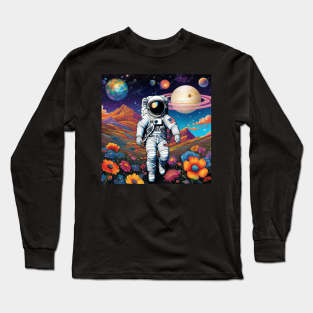 Trippy Astronaut Dreamscape – Cosmic Odyssey 23 Long Sleeve T-Shirt